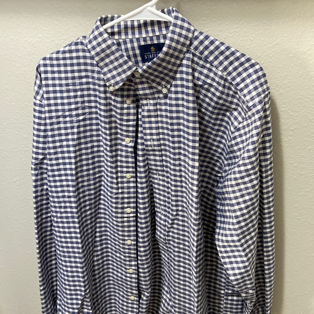 Blue Stanford Button-Down Shirt - 17 neck, 34-35 sleeve